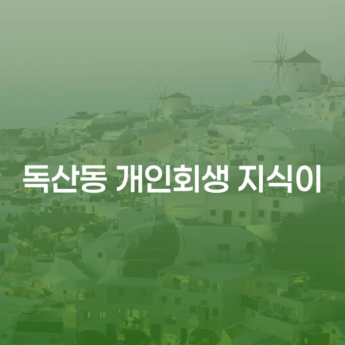 독산동 개인회생 지식이