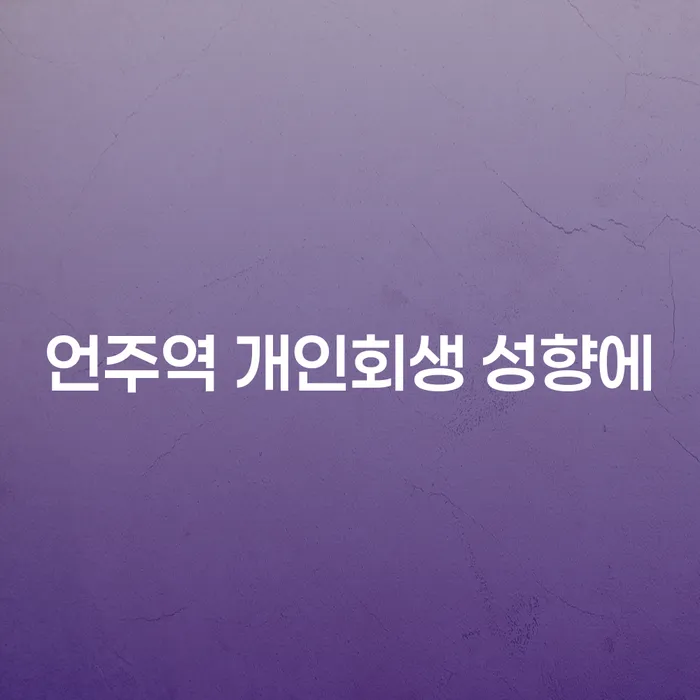 언주역 개인회생 성향에